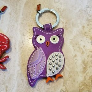 Coach Owl Key Fob Ring Bag Charm - NEW